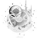 labyrinthe astronomy tattoo design idea