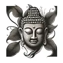 Buddha face tattoo design idea