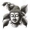 Buddha face tattoo design idea
