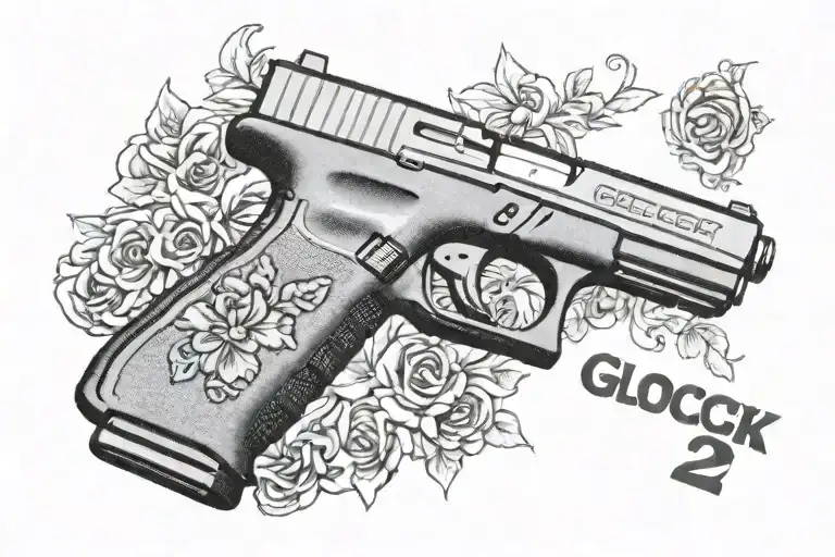 Embroidered Glock 21 gen 3 it says "HAZEN" tattoo design idea