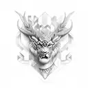 leon y brujula tattoo design idea