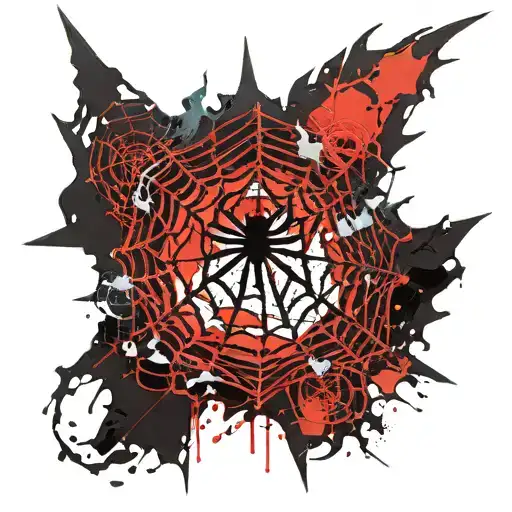 Chaos symbol with spider web in middle tattoo design idea