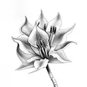 Ash tree, fire, Lilly flower tattoo design idea