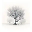 ash tree on fire with lillys at the base tattoo design idea