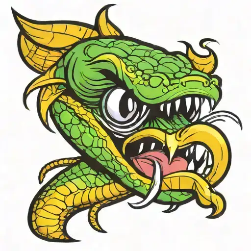 cobra tongue tattoo design idea