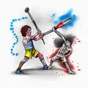 david vs goliath tattoo design idea