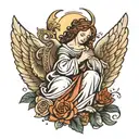 biblical angel tattoo design idea