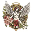 biblical angel tattoo design idea