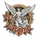 biblical angel tattoo design idea