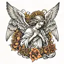 biblical angel tattoo design idea