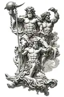 zeus y poseidon tattoo design idea