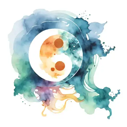 ying and yang with hidden drug addiction tattoo design idea