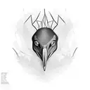 Black heron tattoo design idea