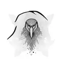 Black heron tattoo design idea