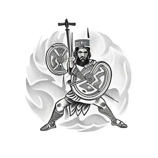 Greek warrior tattoo design idea