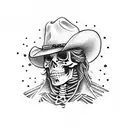 cowboy skeleton  tattoo design idea
