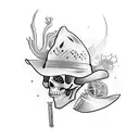 cowboy skeleton  tattoo design idea