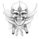 cowboy skeleton  tattoo design idea