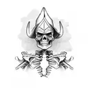 cowboy skeleton  tattoo design idea
