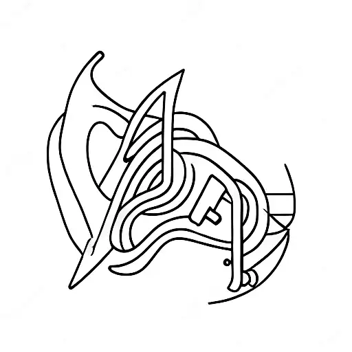 simplified trumpet tattoo design idea