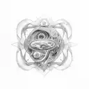 Roman's 8:28 formed with infinity symbol  tattoo design idea