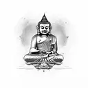 Budha over loto tattoo design idea