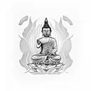 Budha over loto tattoo design idea