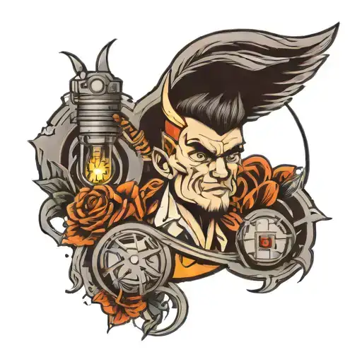 electrician themed tattoo featuring tattoo design idea