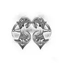 Gemini and Aquarius tattoo design idea