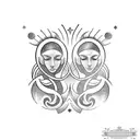 Gemini and Aquarius tattoo design idea