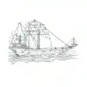 ship sailing tattoo design idea