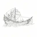 ship sailing tattoo design idea
