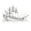 ship sailing tattoo design idea