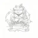hour glass tattoo design idea
