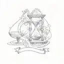 hour glass tattoo design idea