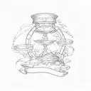 hour glass tattoo design idea