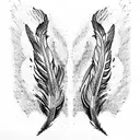 Phoenix feathers tattoo design idea