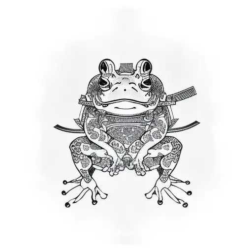 samurai frog tattoo design idea