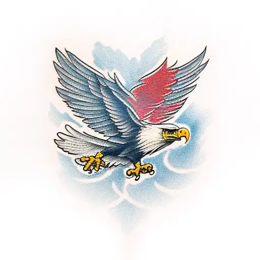 eagle, bold outline tattoo design idea