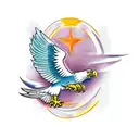 eagle, bold outline tattoo design idea