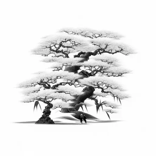 Japanese scenery tattoo design idea
