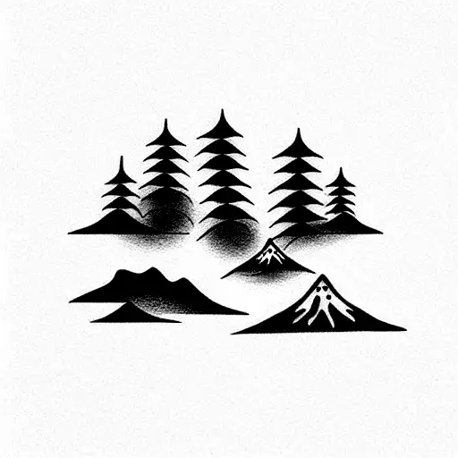 Japanese scenery  tattoo design idea