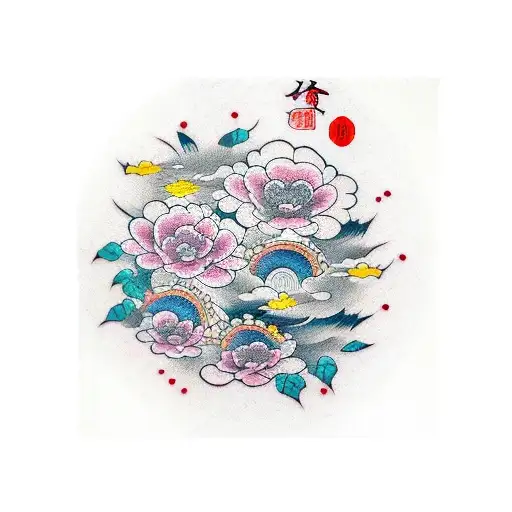 Japanese scenery tattoo design idea