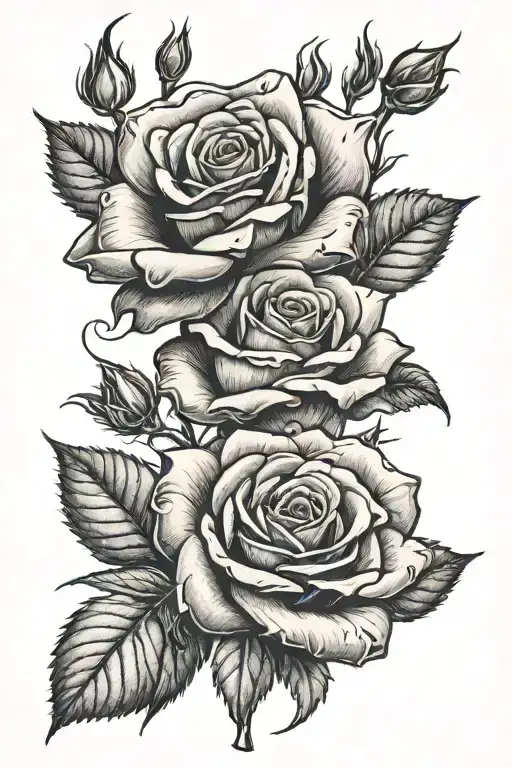 combine the sentence "Life is like a rose, it stings but it's beautiful" with the stem of a rose tattoo design idea
