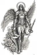 Meaningful warrior angel tattoo design idea
