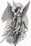 Meaningful warrior angel tattoo design idea