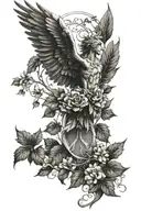 icarus fall and vines wrapped tattoo design idea