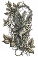 icarus fall and vines wrapped tattoo design idea