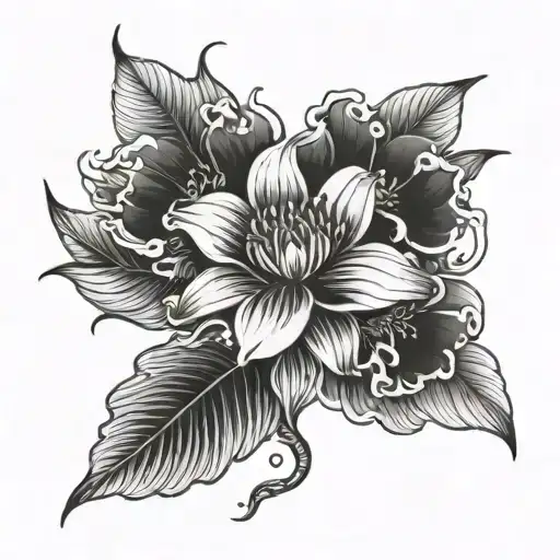 flowers growing tattoo design idea