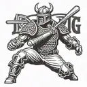 A baseball player wearing viking armor tattoo design idea